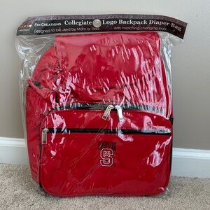 NC State Wolfpack NCSU Backpack Diaper Bag Embroidered Collegiate Logo red NIB